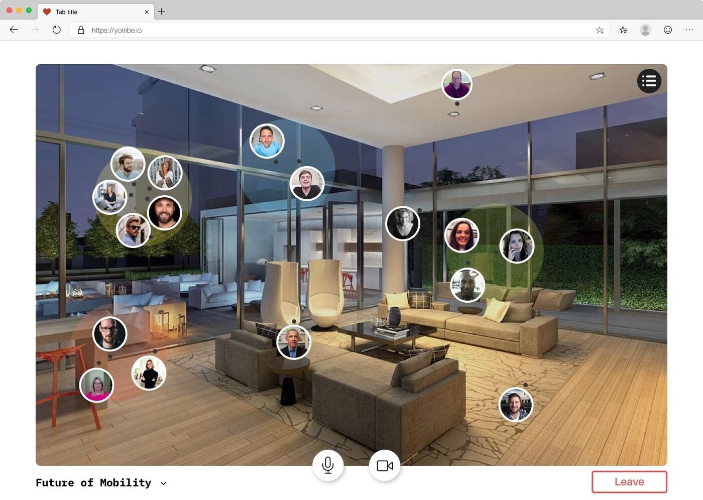Online event lounge with video mingle rooms