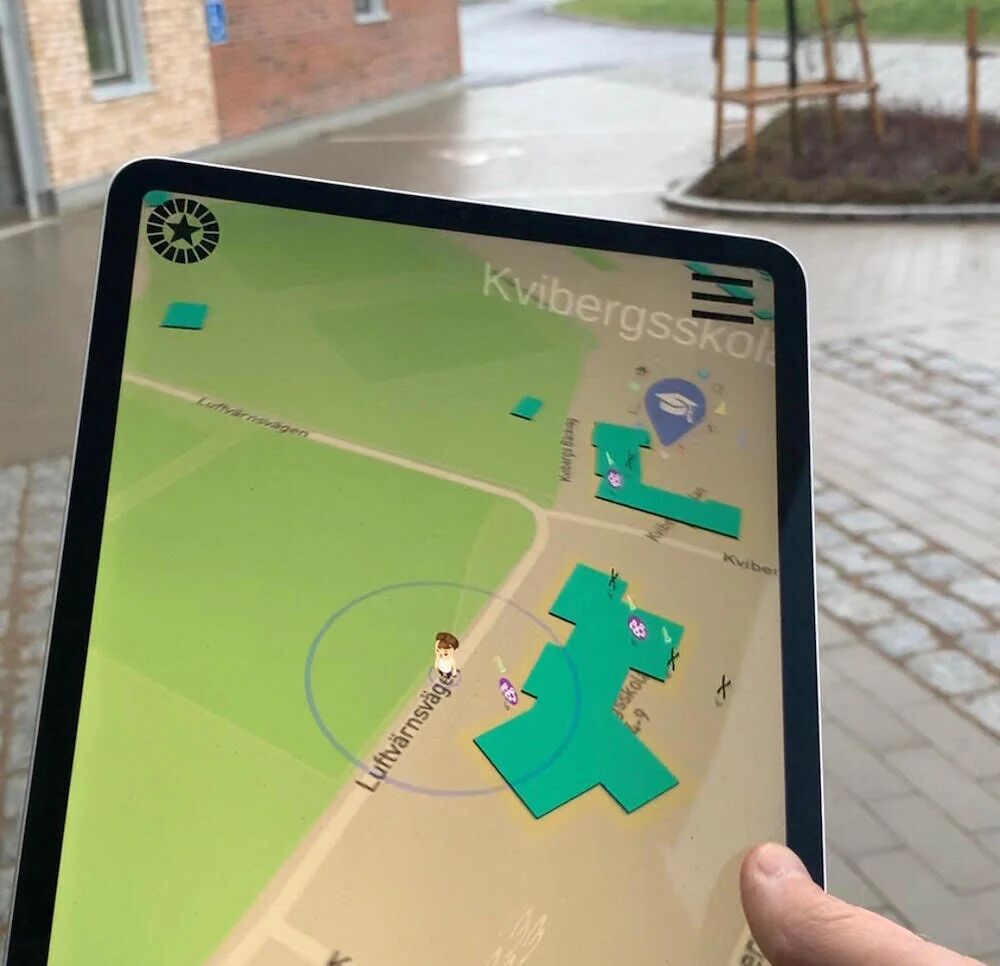 Map of schoolyards with AR stations